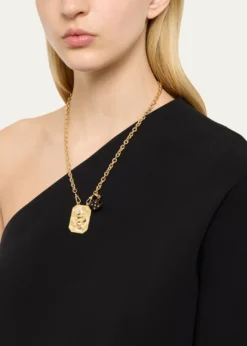 Marie LichtenbergDragon Scapular and Ebony Dado Pendants on Rosa Classic Chain Necklace