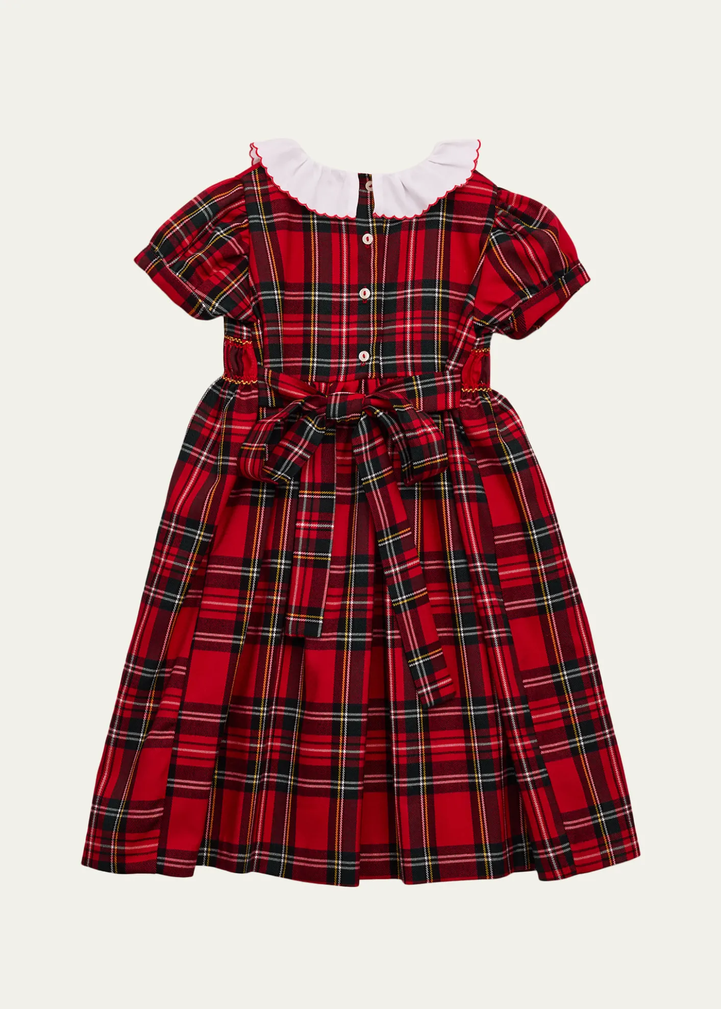 Mariella FerrariGirl's Smocked Cotton Plaid Dress, Size 4-12
