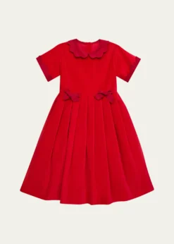 Mariella FerrariGirl's Velvet Cotton Party Dress, Size 3-12