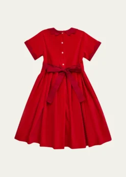 Mariella FerrariGirl's Velvet Cotton Party Dress, Size 3-12