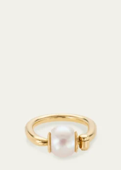 Marla AaronPearl Trundle Lock Ring in 18K Yellow Gold