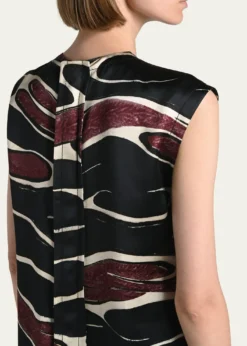 MarniAbstract Wave Sleeveless Midi Dress
