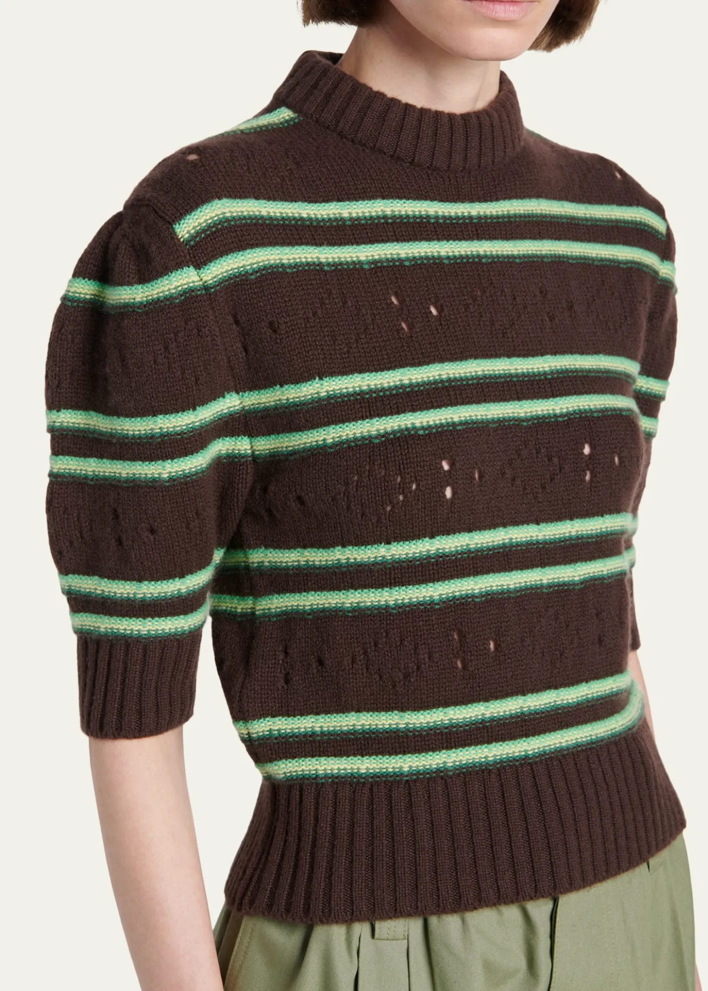 MarniCashmere Perforated Striped Sweater