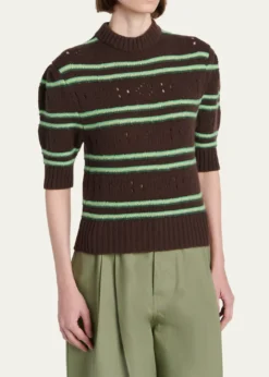 MarniCashmere Perforated Striped Sweater