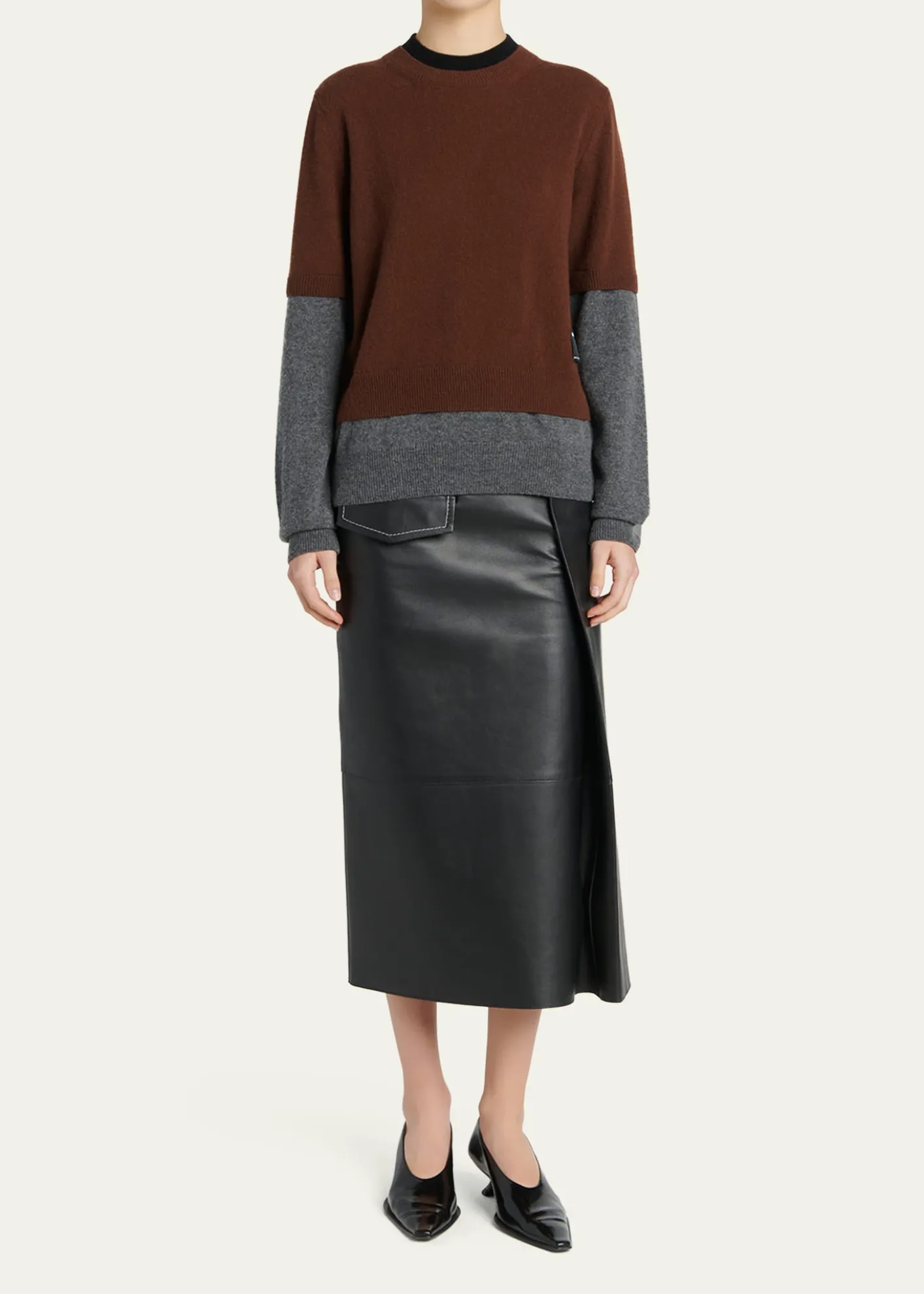 MarniDouble-Layered Cashmere Sweater