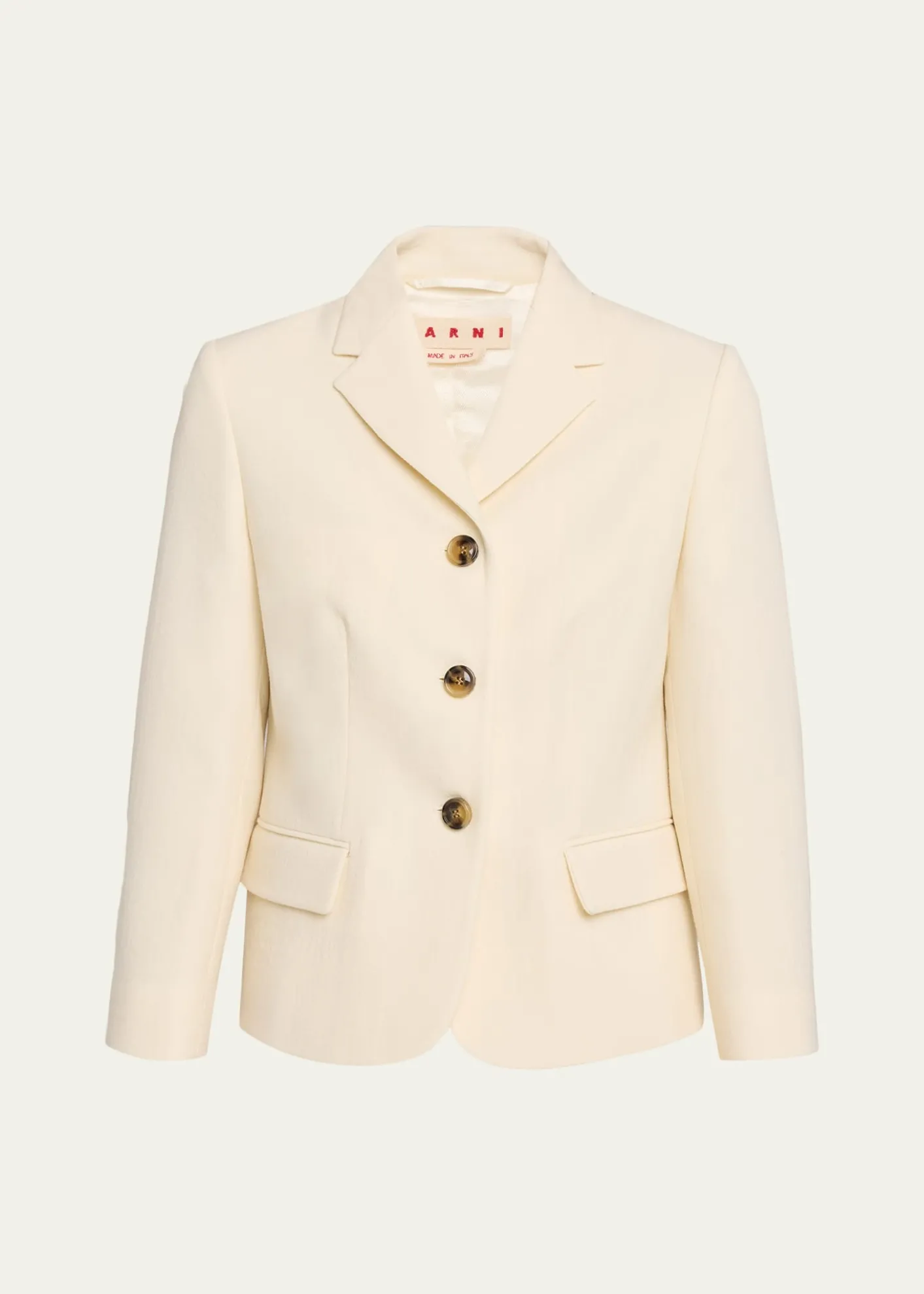 MarniDouble Wool Crepe Single-Breasted Blazer Jacket