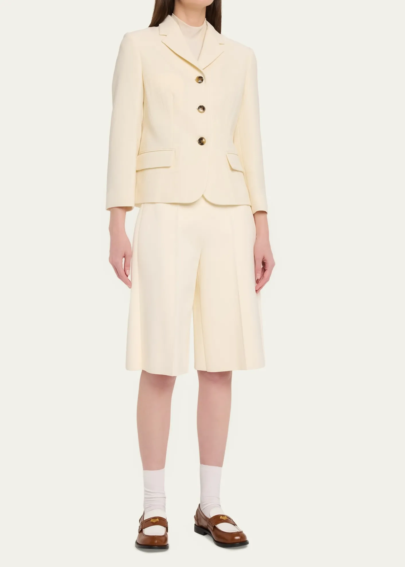 MarniDouble Wool Crepe Single-Breasted Blazer Jacket