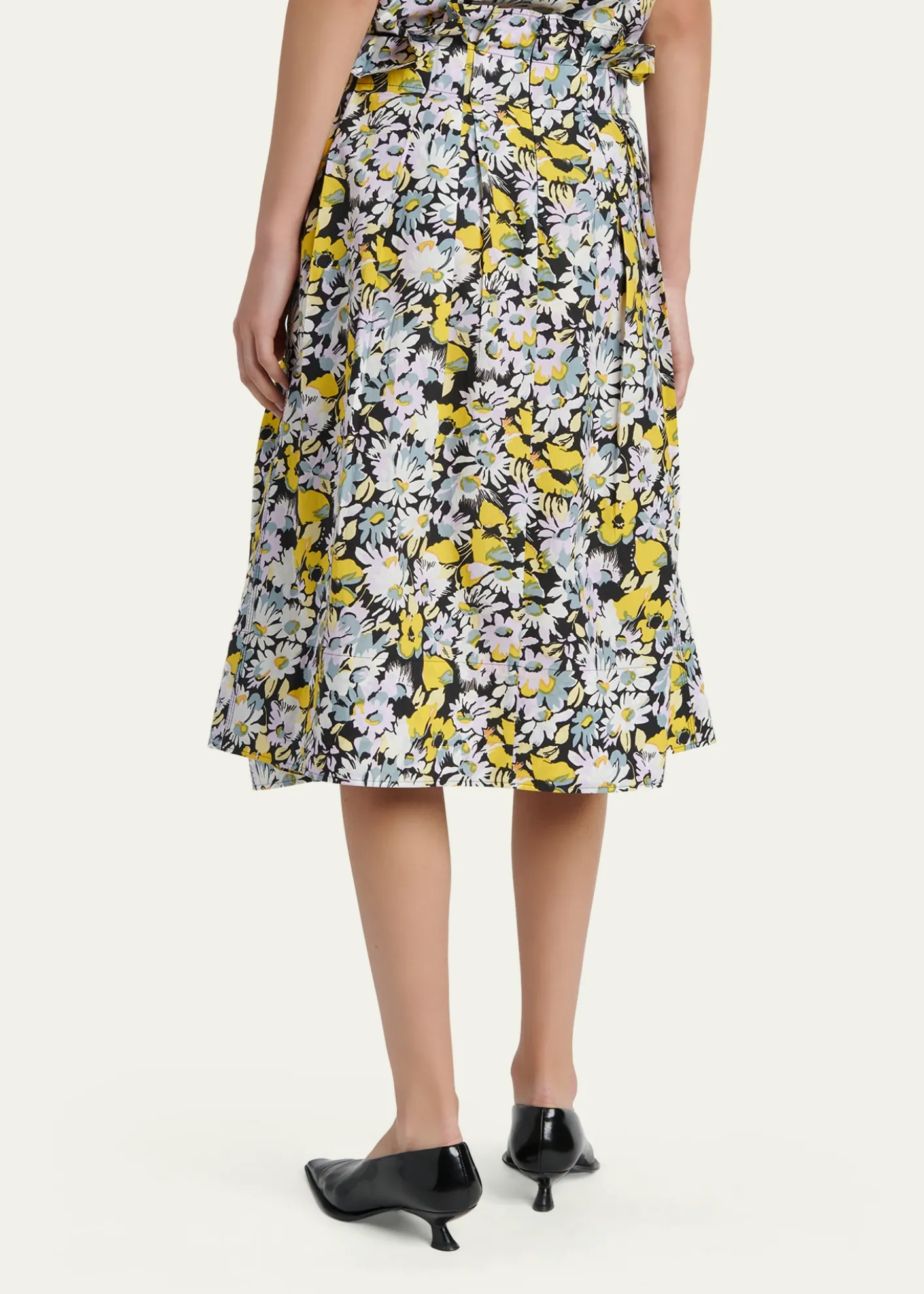 MarniFloral Cotton Midi Skirt