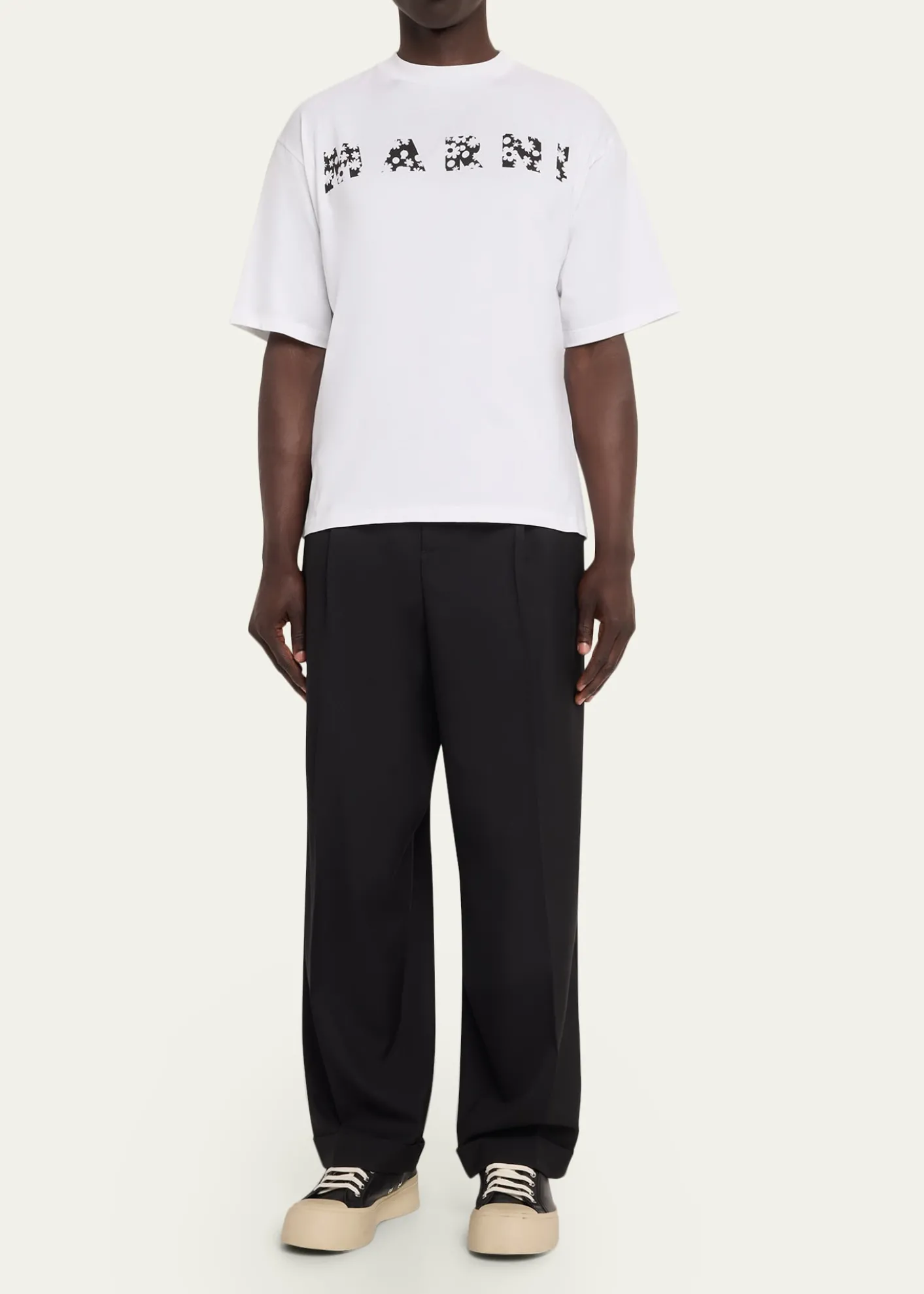MarniMen's Wool Pleated Wide-Leg Trousers