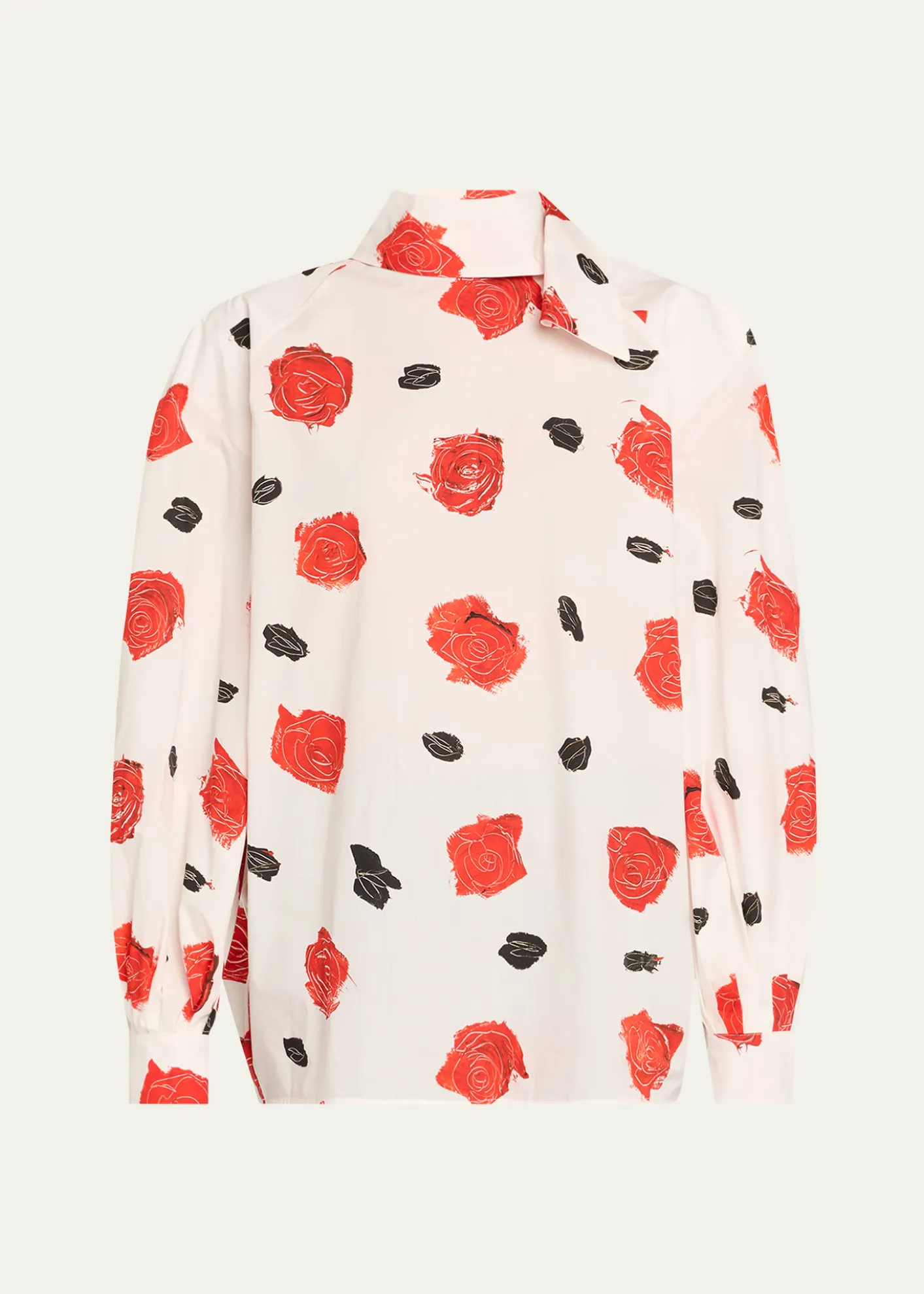 MarniRose-Print Scarf Oversized Balloon Top
