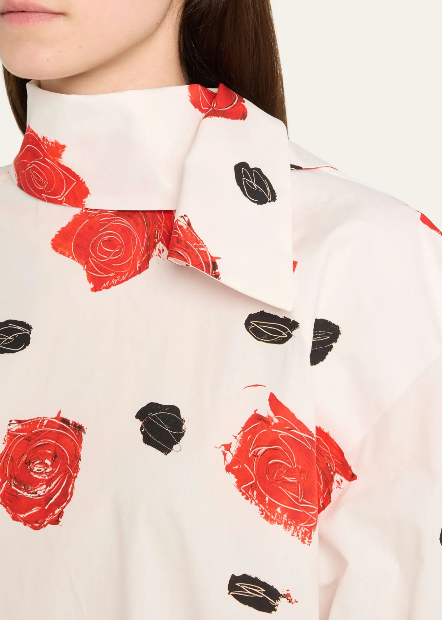 MarniRose-Print Scarf Oversized Balloon Top