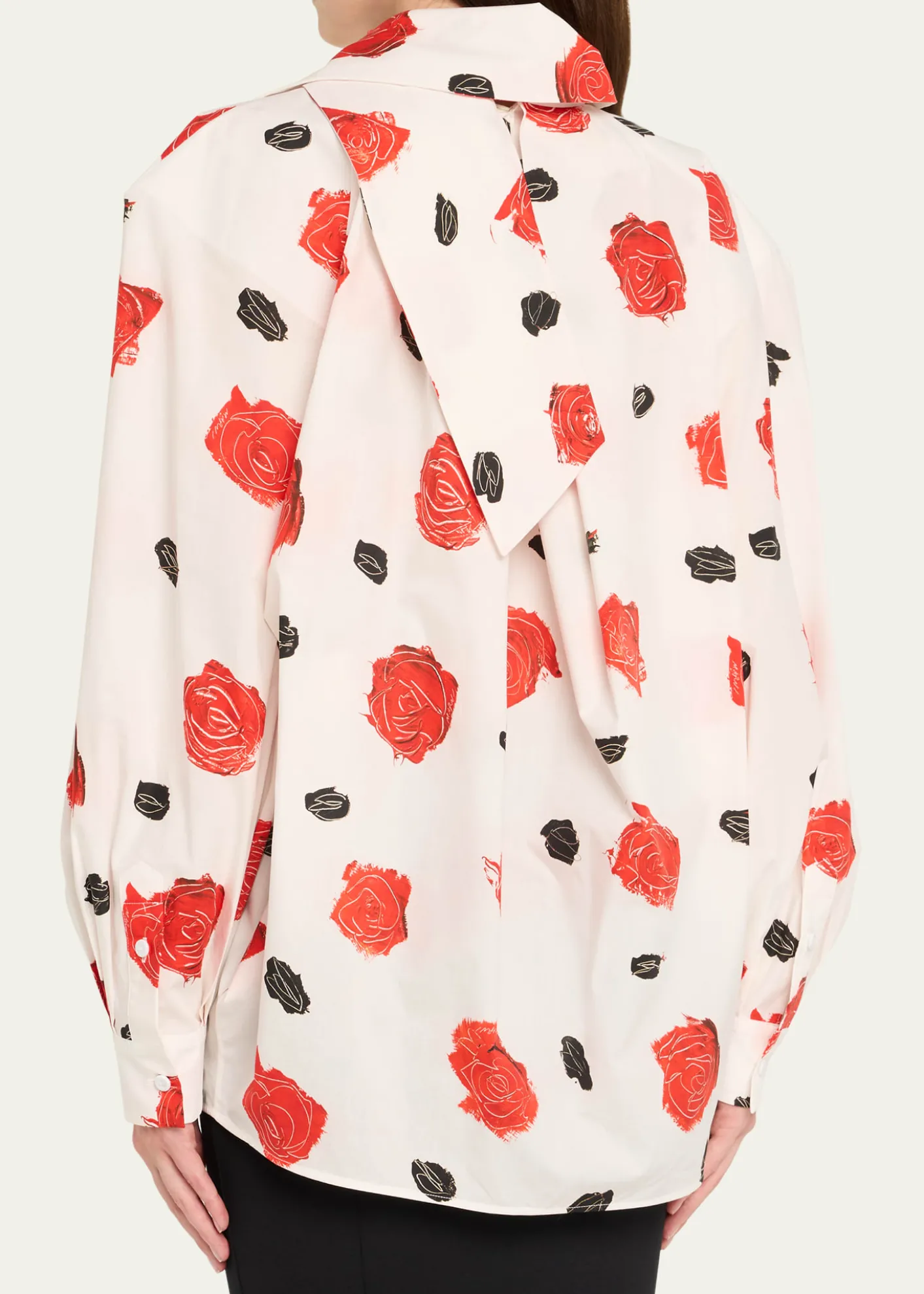 MarniRose-Print Scarf Oversized Balloon Top