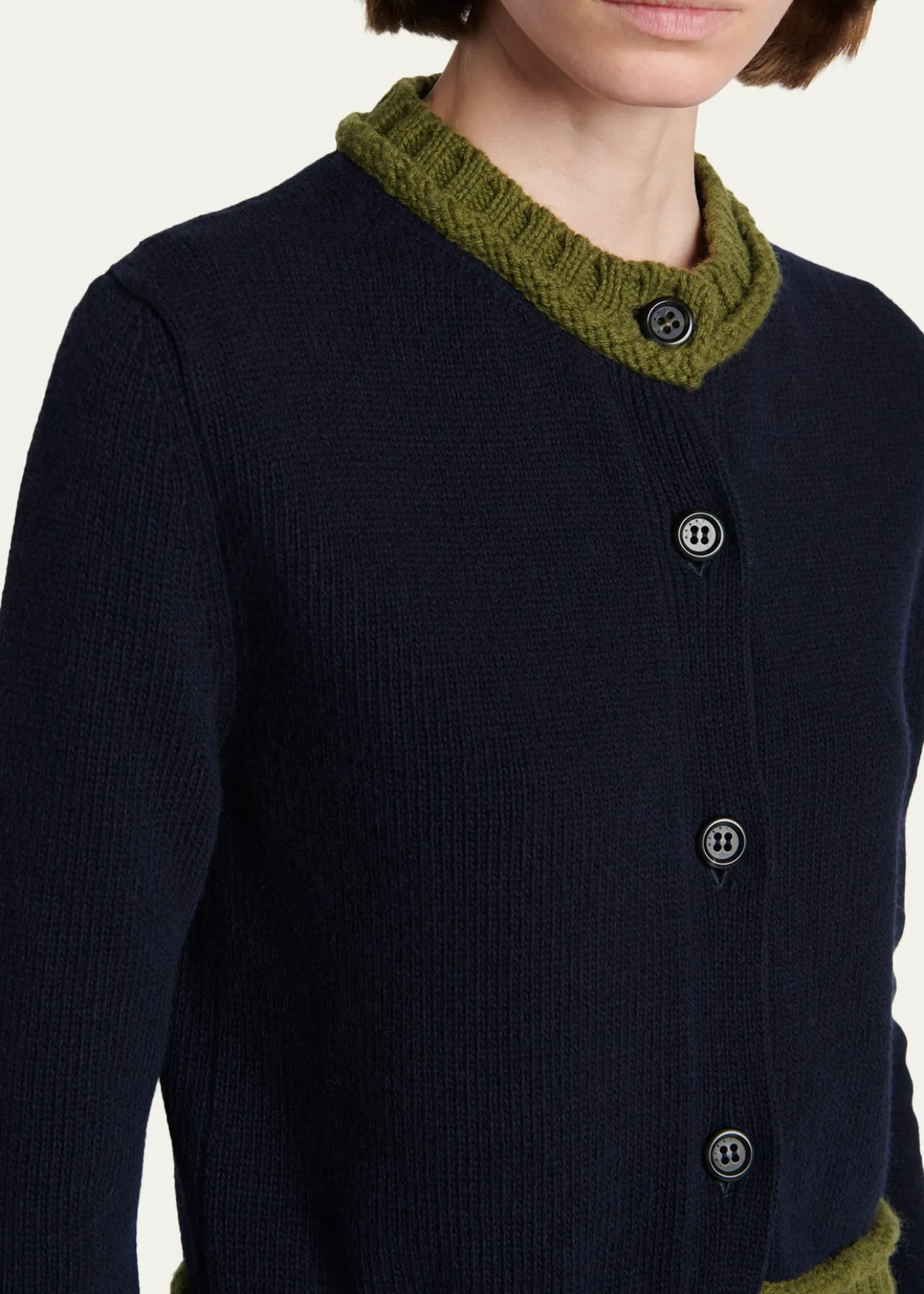 MarniWool-Blend Contrast-Trim Cardigan