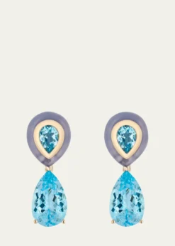 Mason and Books14K Adela Detachable Drop Earrings with Topaz and Chalcedony