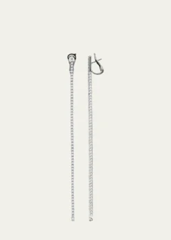 Mattia Cielo18K White Gold Thick Diamond Tennis Earrings