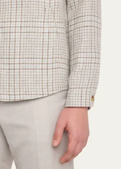 Maurizio BaldassariMen's Linen, Silk and Wool Overshirt with Pockets