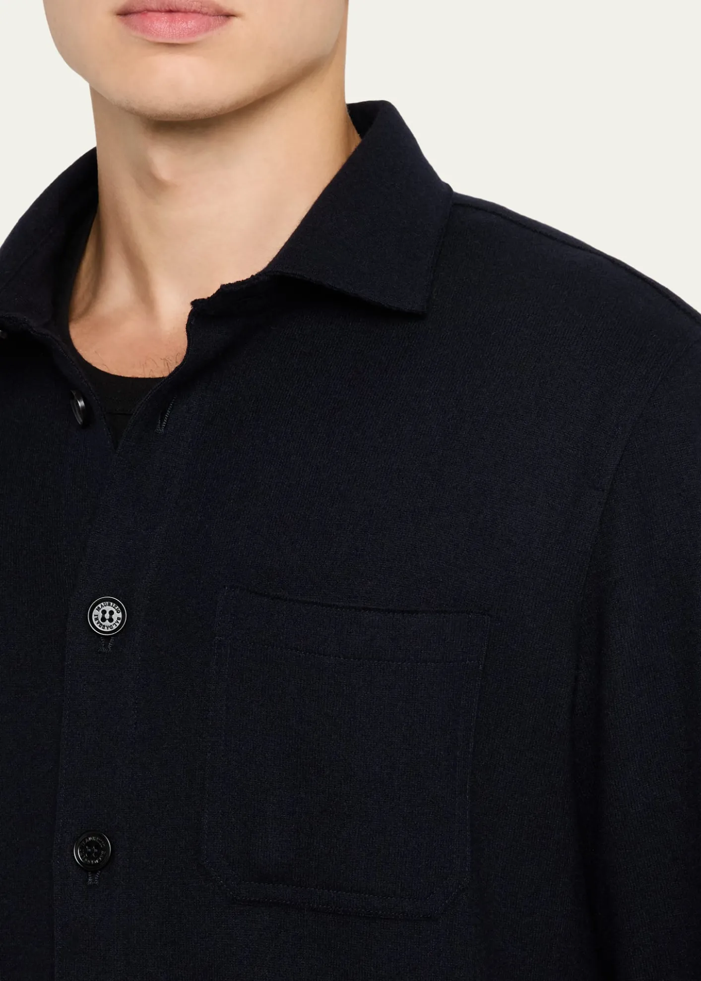 Maurizio BaldassariMen's Solferino Cashmere Raw Edge Overshirt