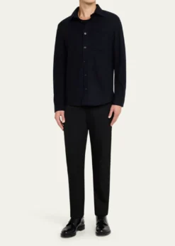Maurizio BaldassariMen's Solferino Cashmere Raw Edge Overshirt