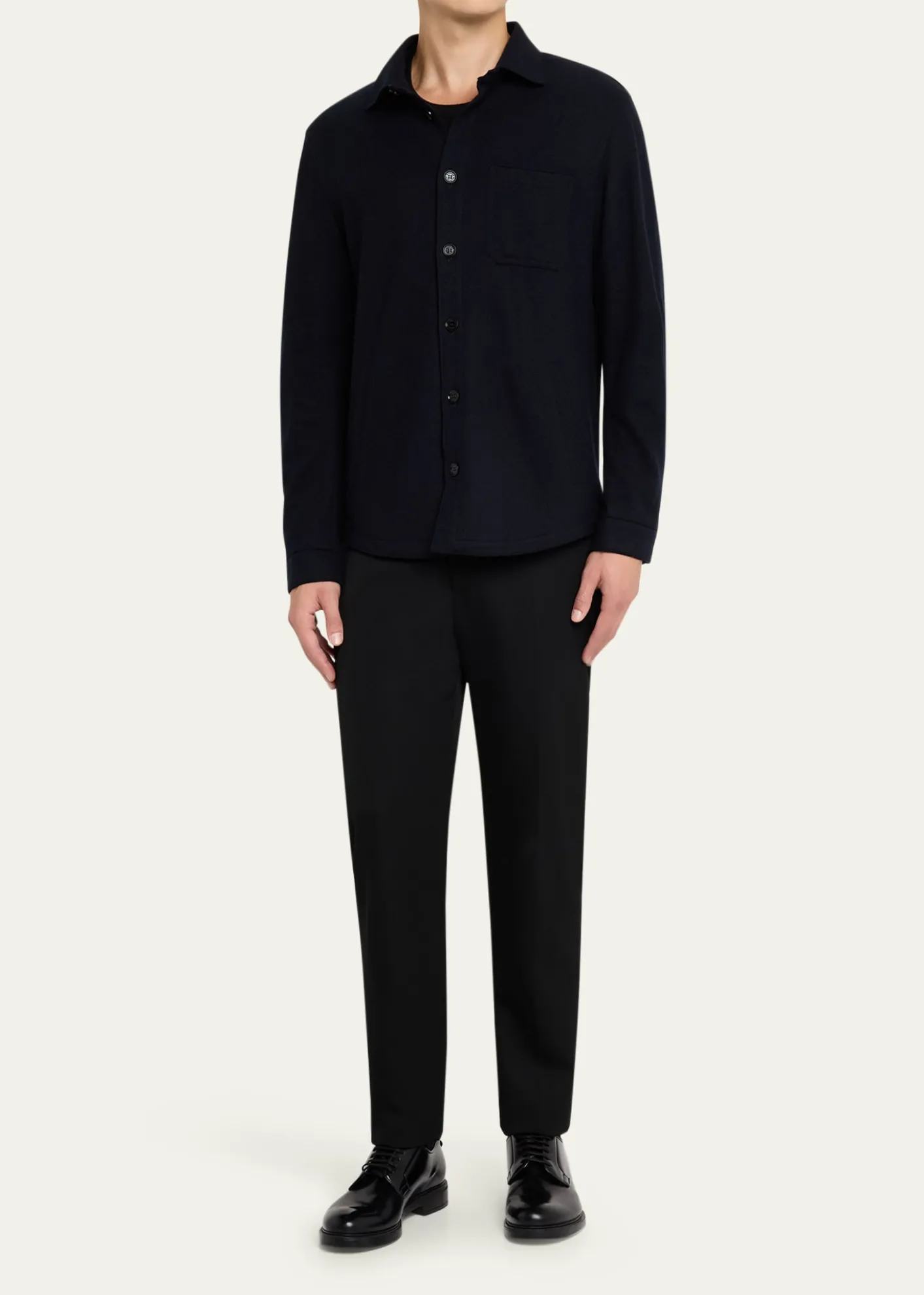 Maurizio BaldassariMen's Solferino Cashmere Raw Edge Overshirt