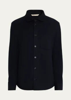 Maurizio BaldassariMen's Solferino Cashmere Raw Edge Overshirt