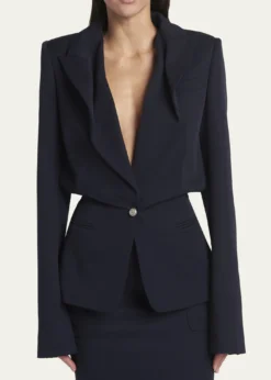 McQueenCertified Wool Folded Lapel Single-Breasted Jacket