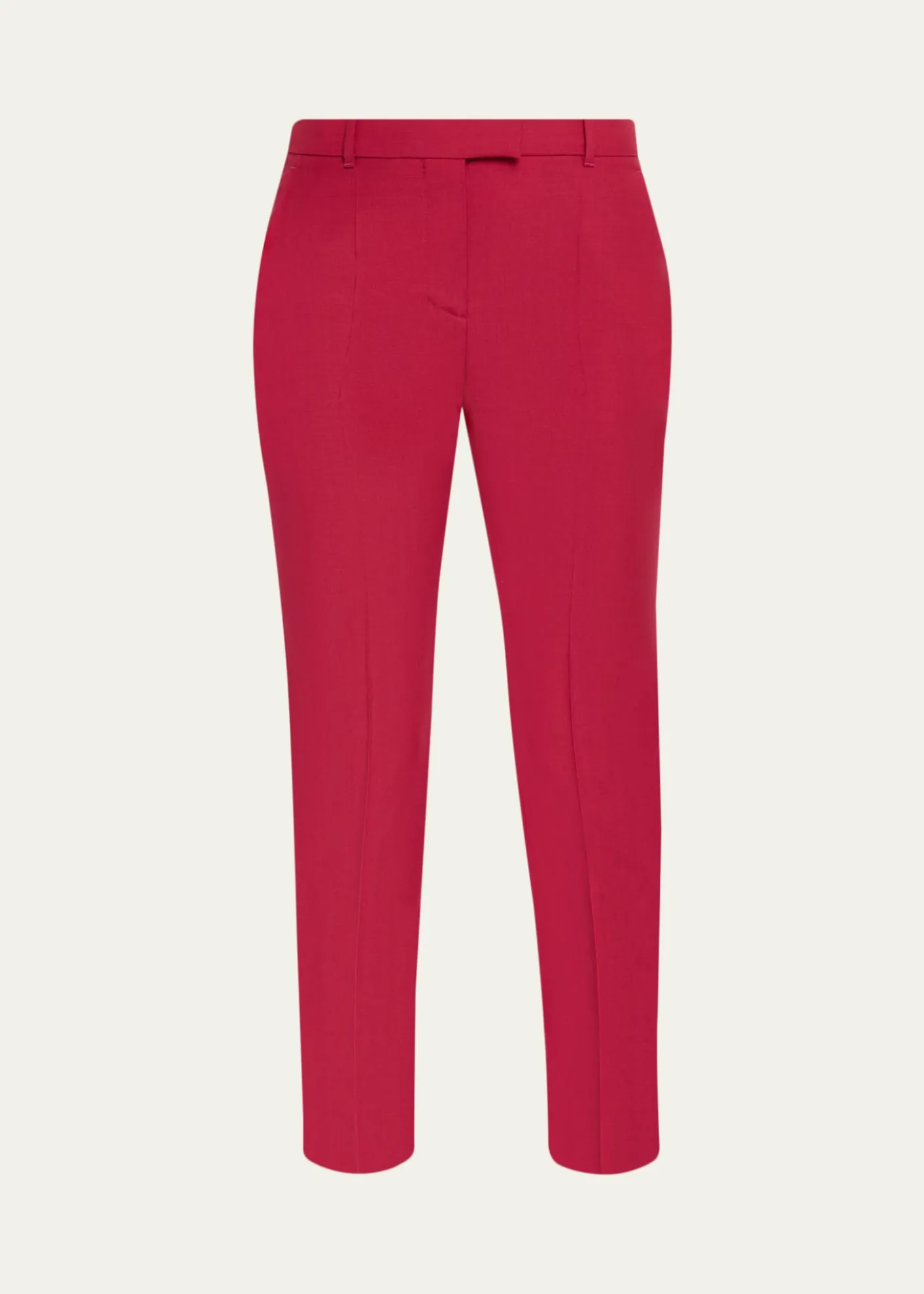 McQueenCertified Wool Mohair Slim-Leg Ankle Trousers