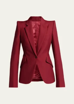 McQueenCertified Wool Mohair Single-Breasted Jacket