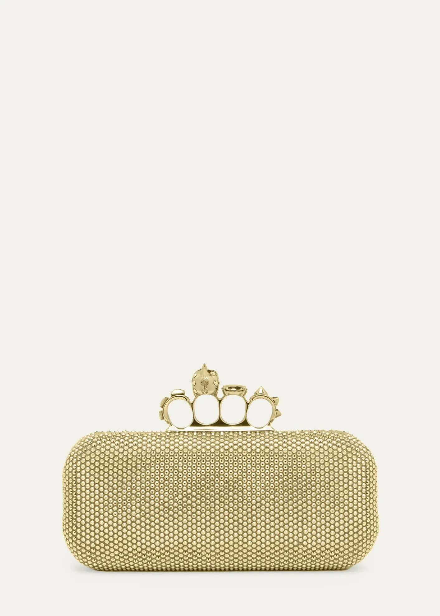 McQueenCrystal Leather Long Knuckle Clutch Bag