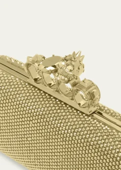 McQueenCrystal Leather Long Knuckle Clutch Bag