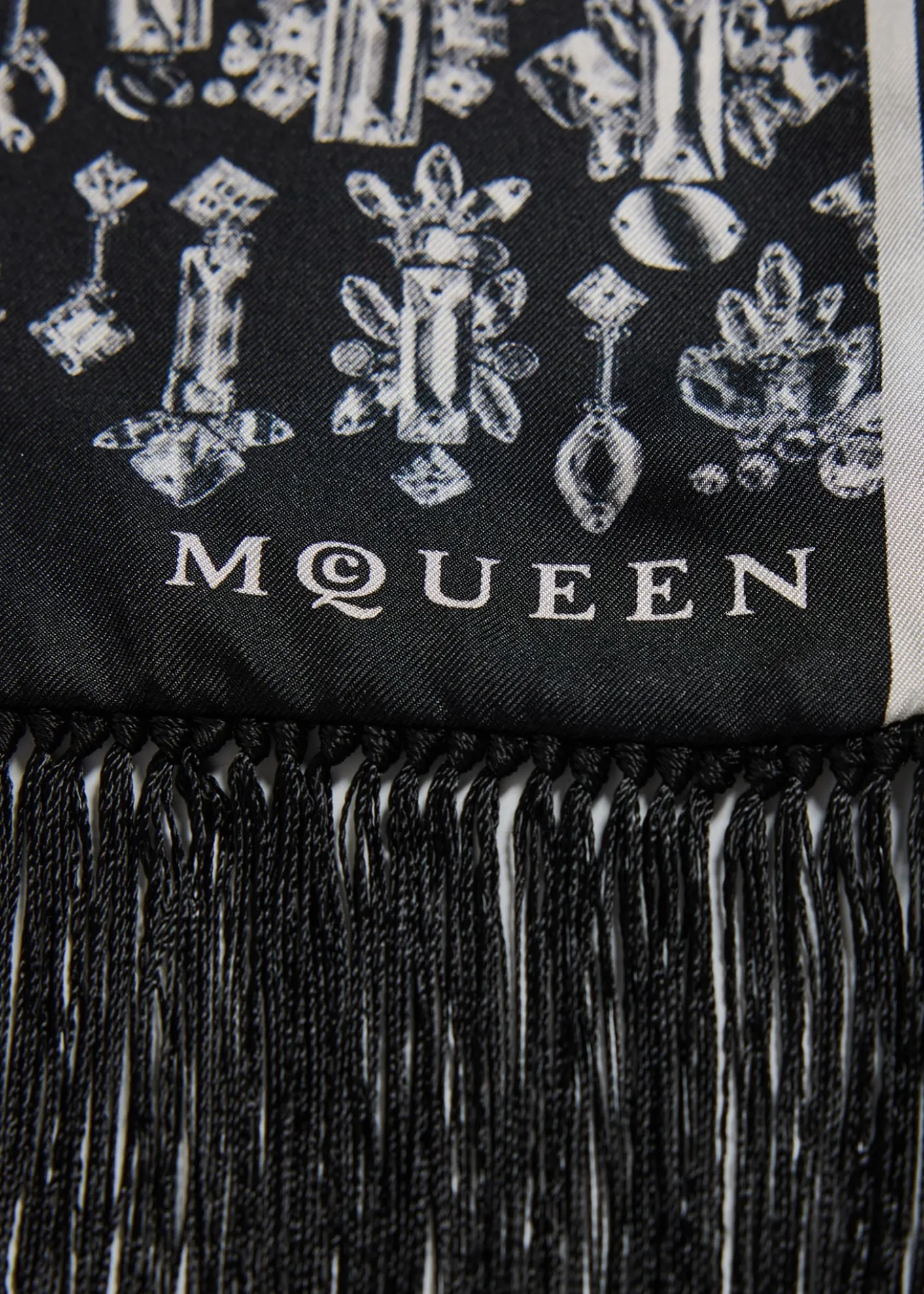 McQueenCrystal Mirror Silk Scarf