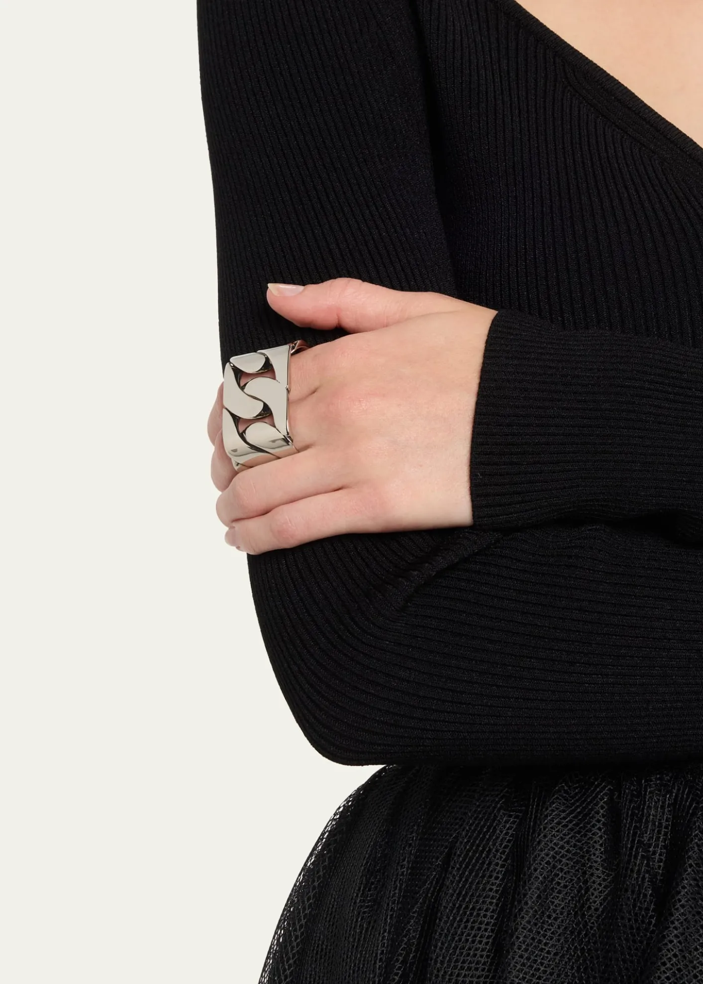 McQueen2 Finger Chain Ring