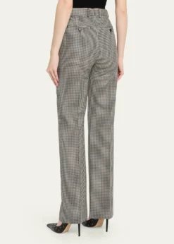McQueenGingham Check Straight-Leg Trousers