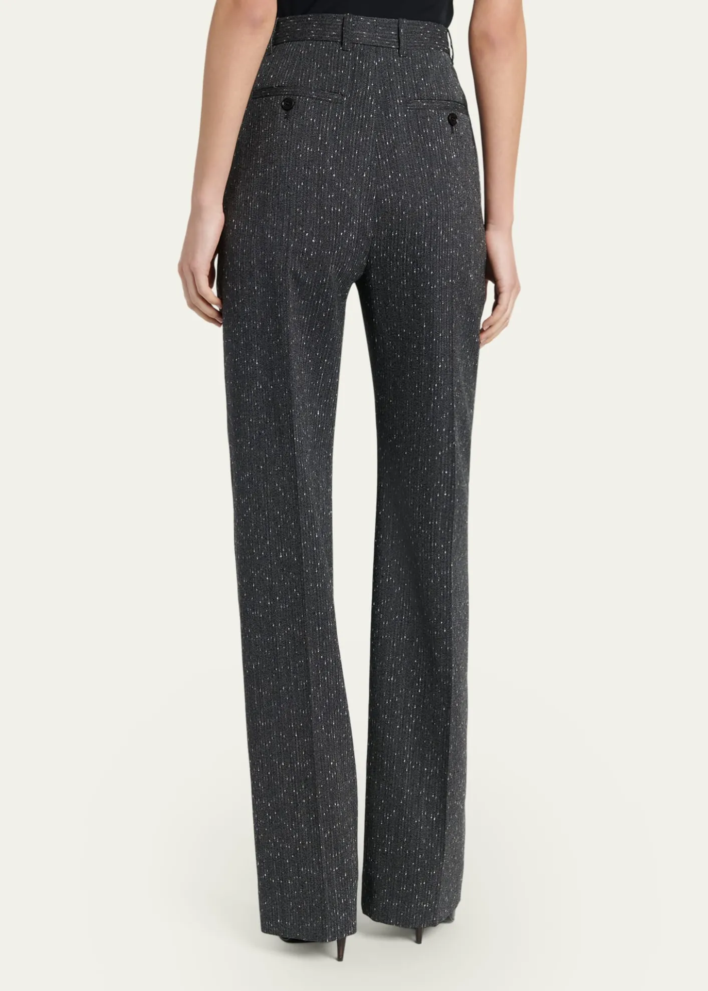 McQueenHigh-Rise Pinstripe Straight-Leg Trousers