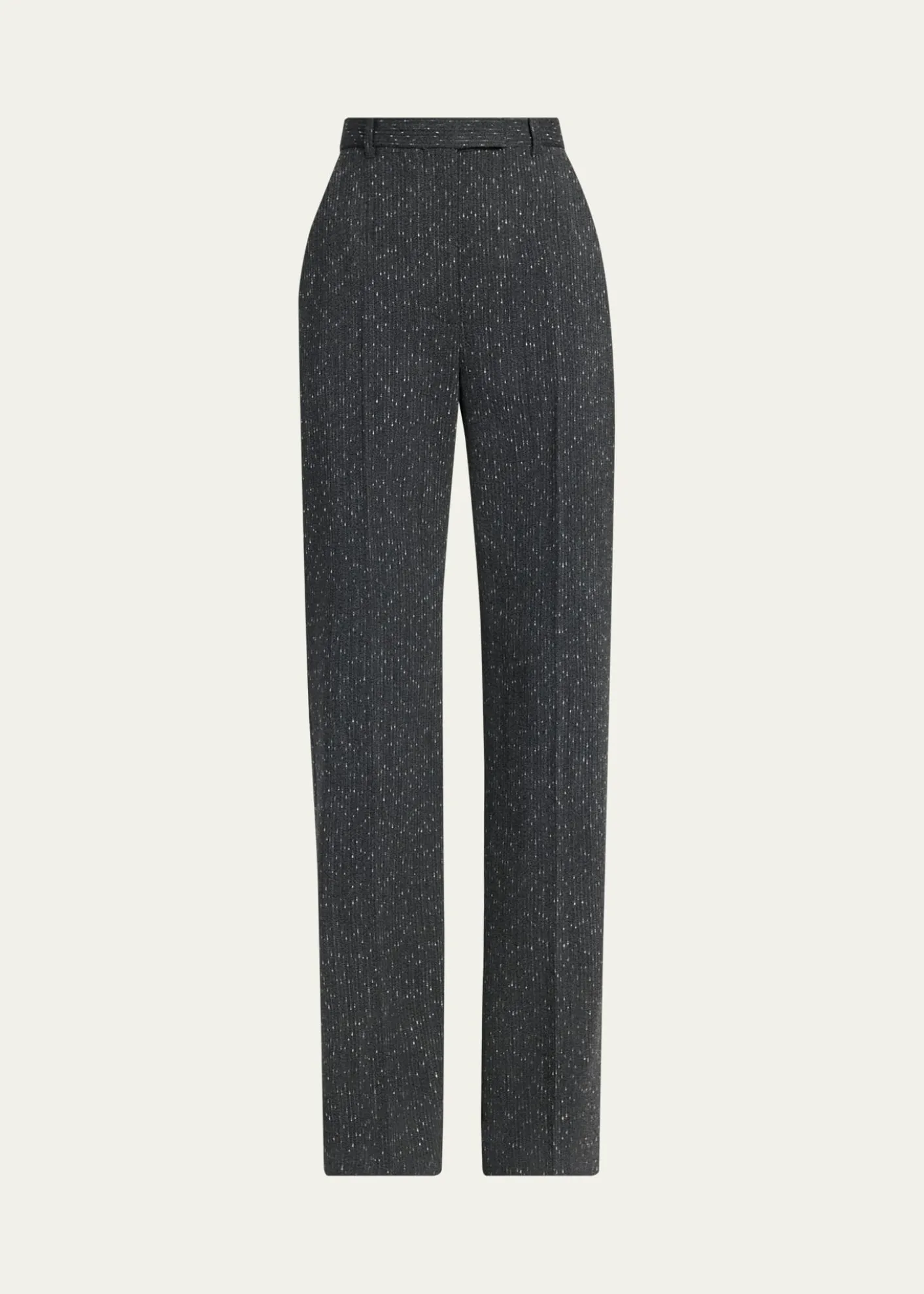 McQueenHigh-Rise Pinstripe Straight-Leg Trousers
