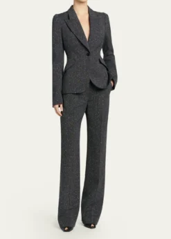 McQueenHigh-Rise Pinstripe Straight-Leg Trousers