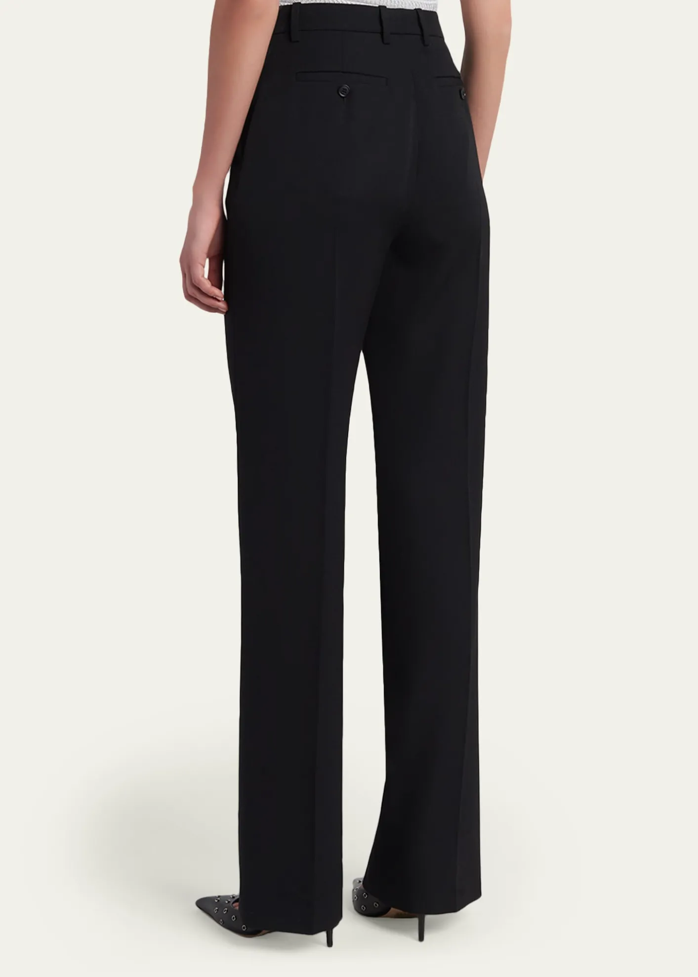 McQueenHigh-Rise Straight-Leg Wool Trousers