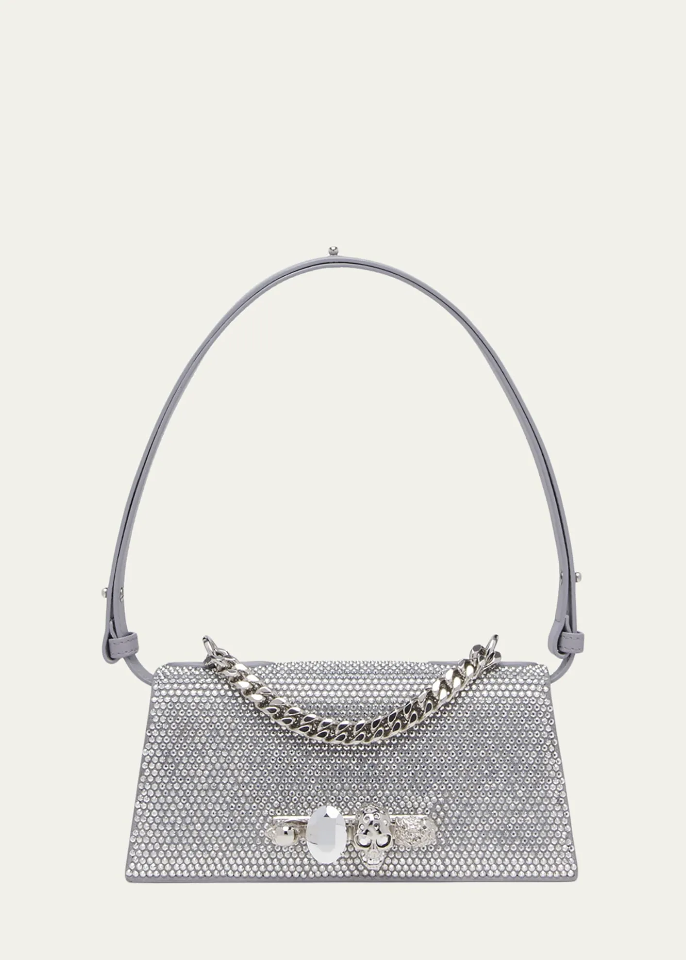 McQueenJewelled Rhinestone Leather Shoulder Bag