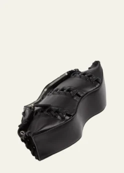 McQueenLace-Up Corset Leather Shoulder Bag