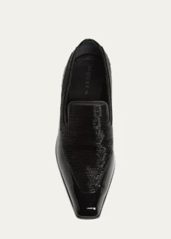 McQueenMen's Artie Beaded Leather Loafers