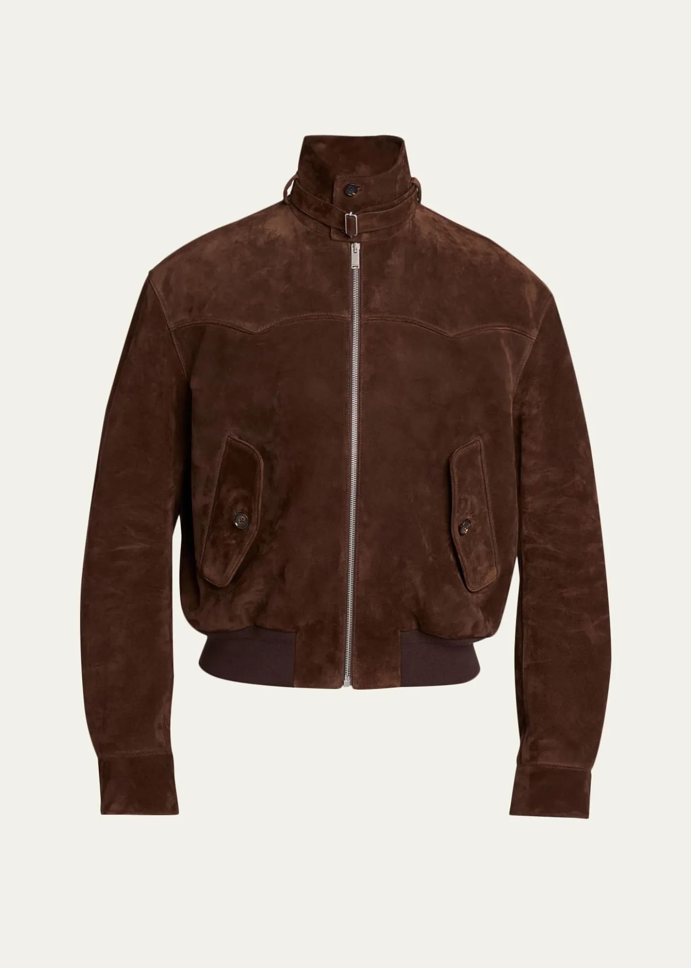 McQueenMen's Harrington Cropped Leather Bomber Jacket