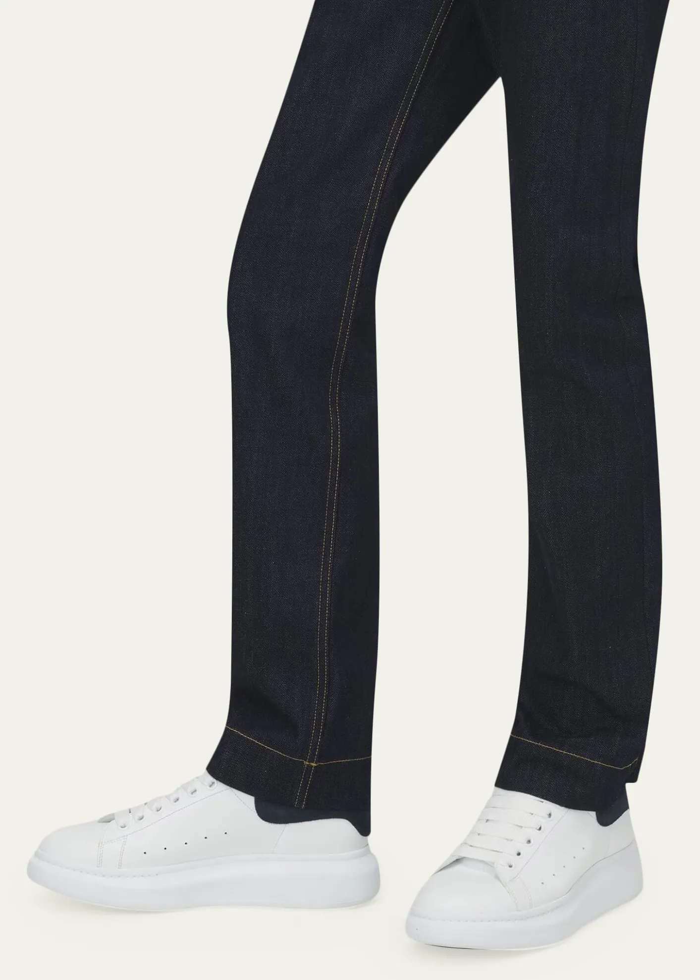 McQueenMen's Oversized Suede-Backstay Leather Sneakers
