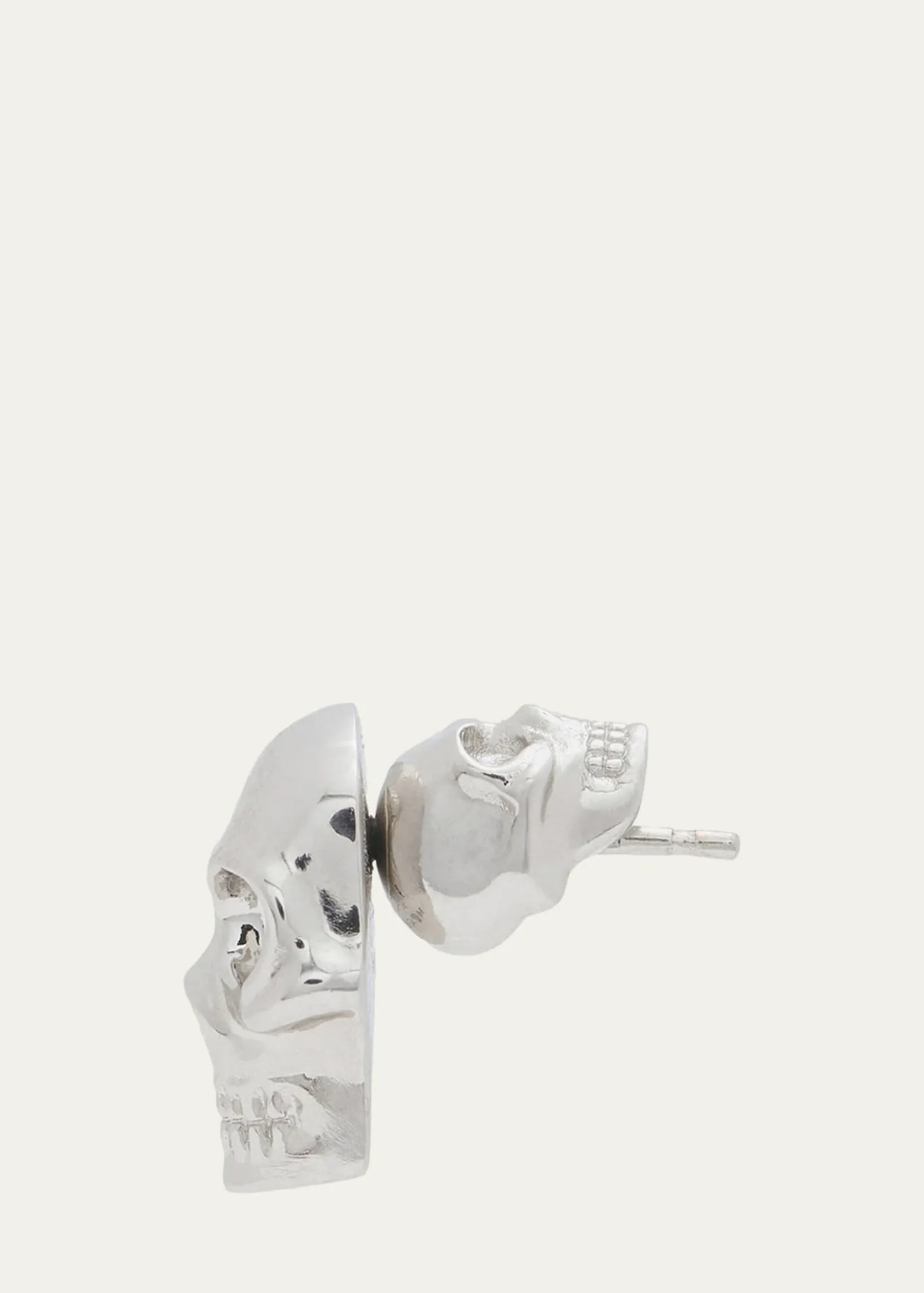 McQueenMen's Skull Stud Earring, Single