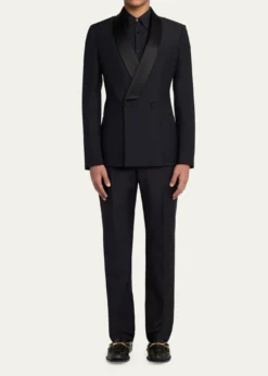 McQueenMen's Waist-Tab Straight Fit Flat-Front Trousers