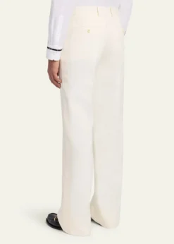 McQueenMen's Wool Pintuck-Pleated Wide-Leg Trousers