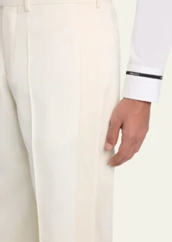 McQueenMen's Wool Pintuck-Pleated Wide-Leg Trousers
