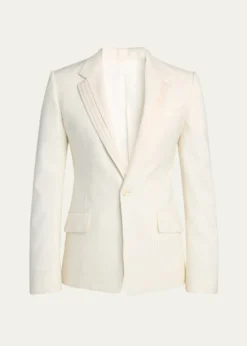McQueenMen's Wool Pleated-Lapel Single-Breasted Dinner Jacket