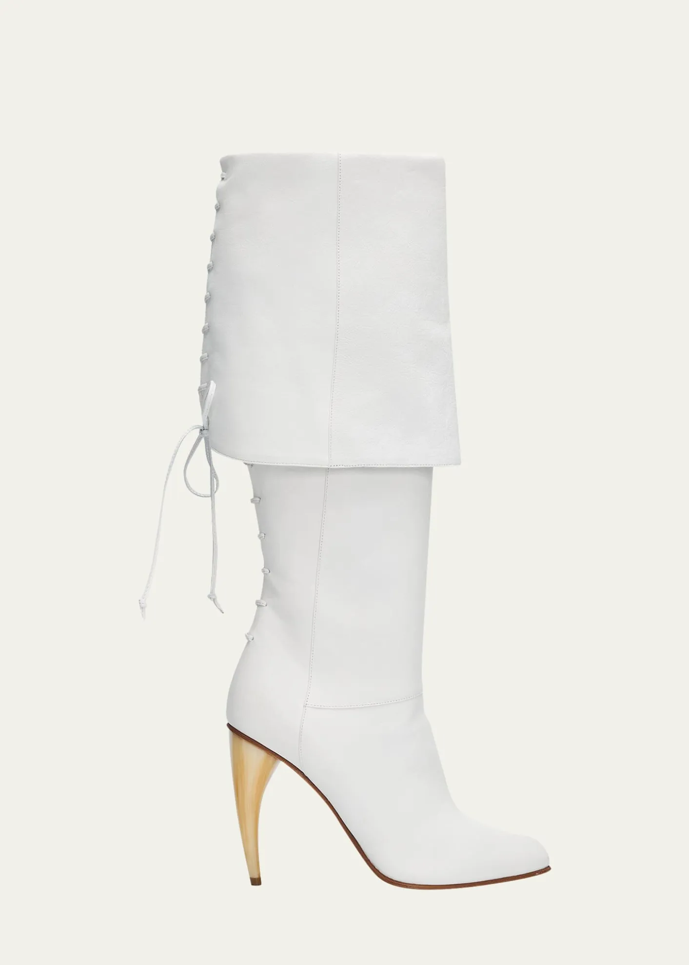 McQueen105mm Horn Leather Knee-High Boots