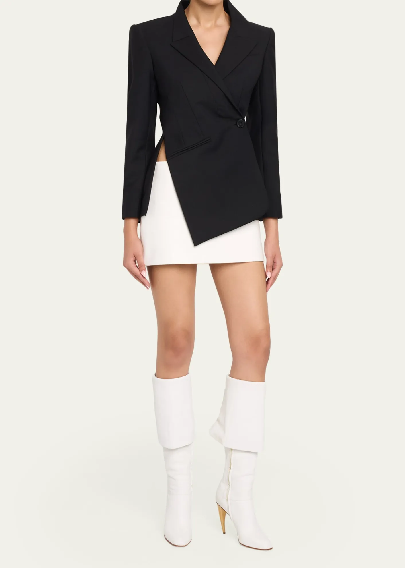 McQueen105mm Horn Leather Knee-High Boots