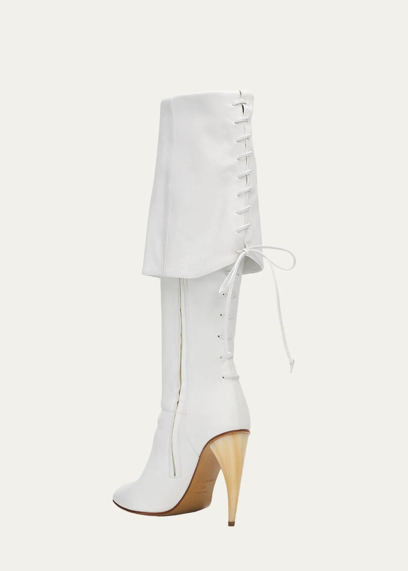 McQueen105mm Horn Leather Knee-High Boots
