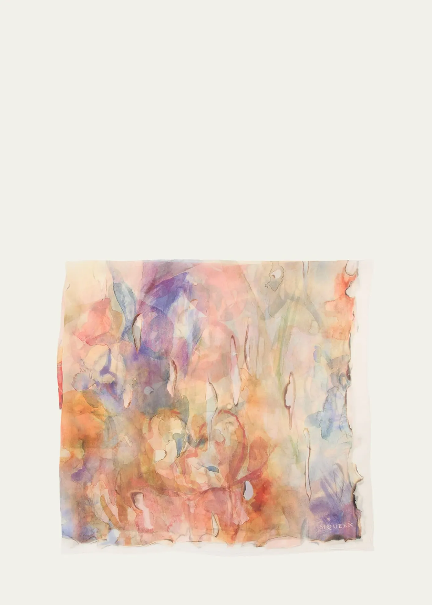McQueenPainted Flora Silk Scarf